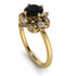 Unique Bloom Halo Black Diamond Ring - Amanda No. 7 image 1