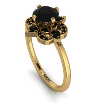 Unique Bloom Halo Black Diamond Ring - Amanda No. 37 image 1