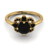 Unique Bloom Halo Black Diamond Ring - Amanda No. 37 image 2