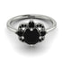 Unique Bloom Halo Black Diamond Ring - Amanda No. 39