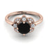 Unique Bloom Halo Black Diamond Ring - Amanda No. 8