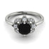 Unique Bloom Halo Black Diamond Ring - Amanda No. 9