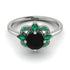 Unique Bloom Halo Black Diamond Ring - Amanda No. 24