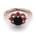 Unique Bloom Halo Black Diamond Ring - Amanda No. 53 image 2