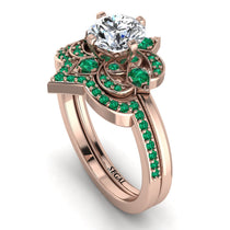 Unique Bloom Halo Diamond Bridal Set - Amanda No. 17 image 1