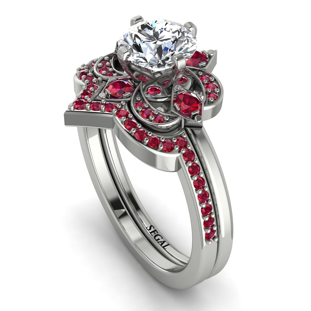 Unique Bloom Halo Diamond Bridal Set - Amanda No. 48