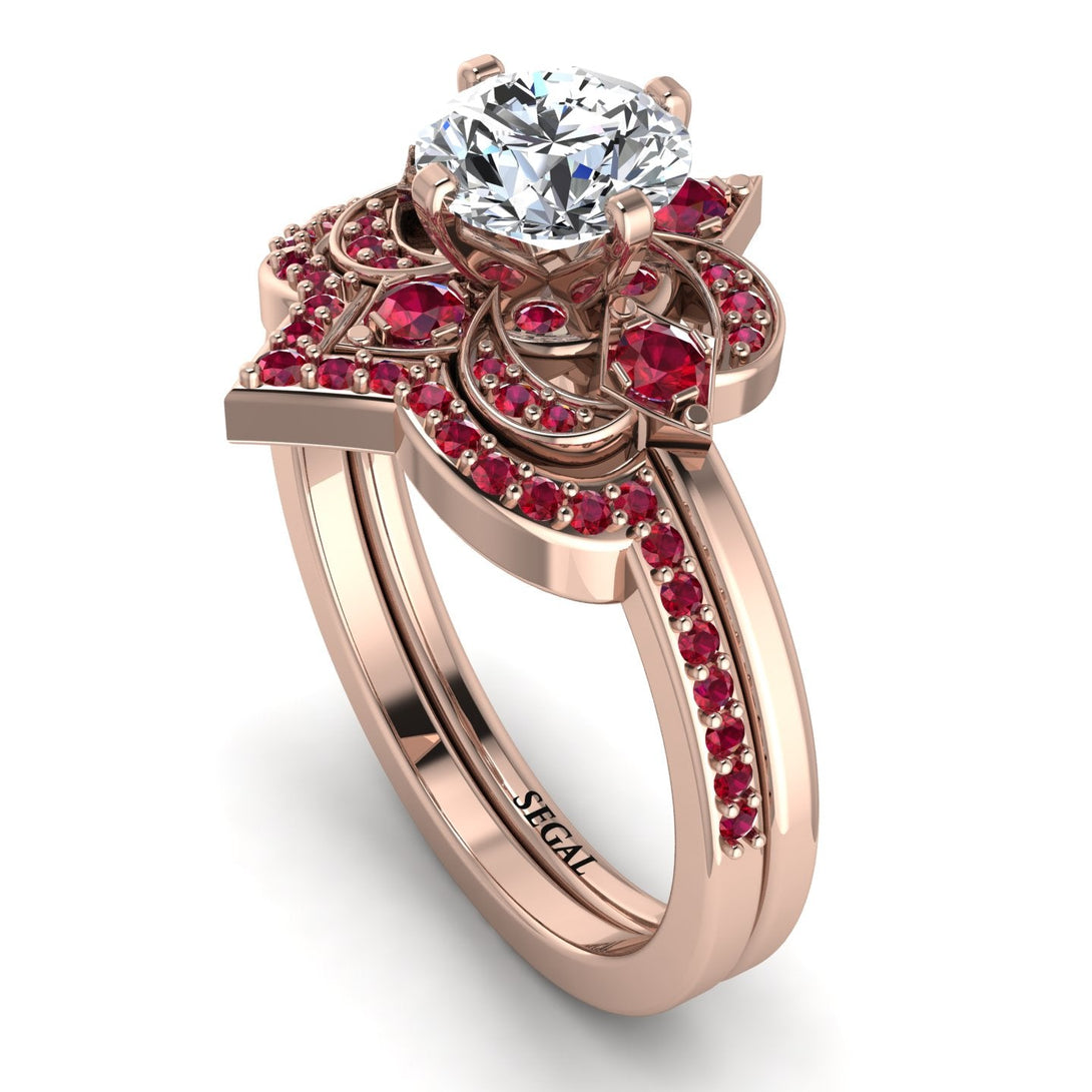 Unique Bloom Halo Diamond Bridal Set - Amanda No. 47
