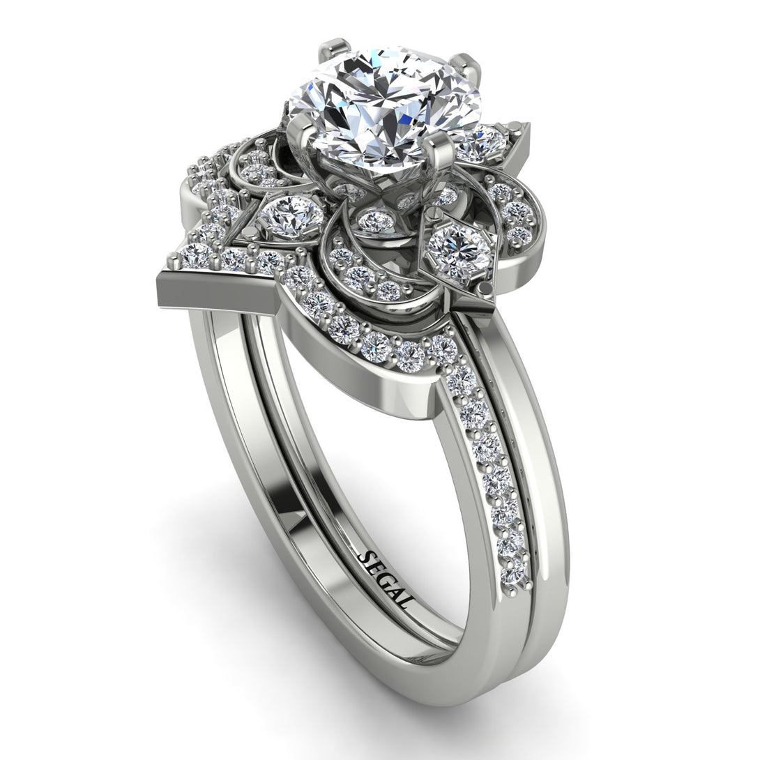 Unique Bloom Halo Diamond Bridal Set - Amanda No. 3