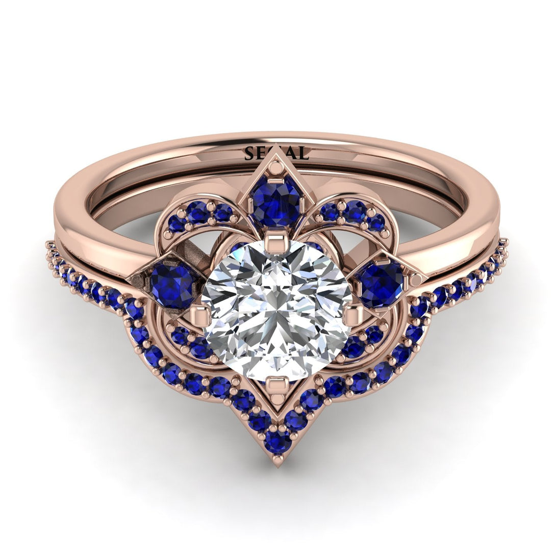 Unique Bloom Halo Diamond Bridal Set - Amanda No. 62