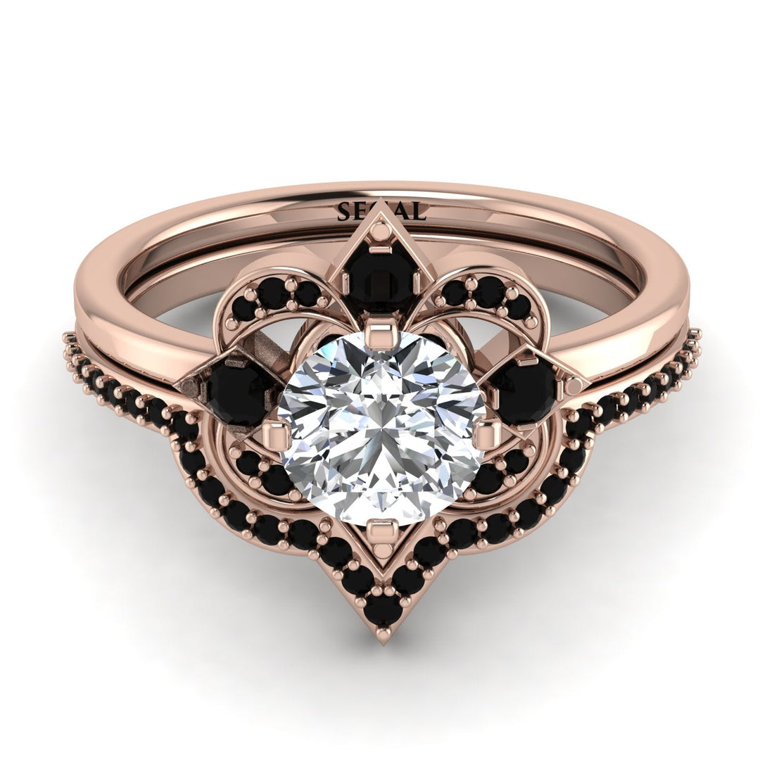 Unique Bloom Halo Diamond Bridal Set - Amanda No. 32
