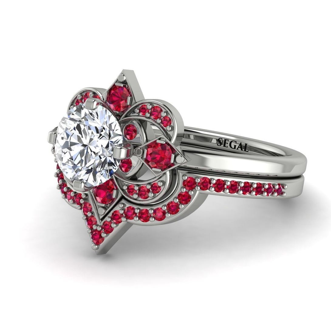 Unique Bloom Halo Diamond Bridal Set - Amanda No. 48