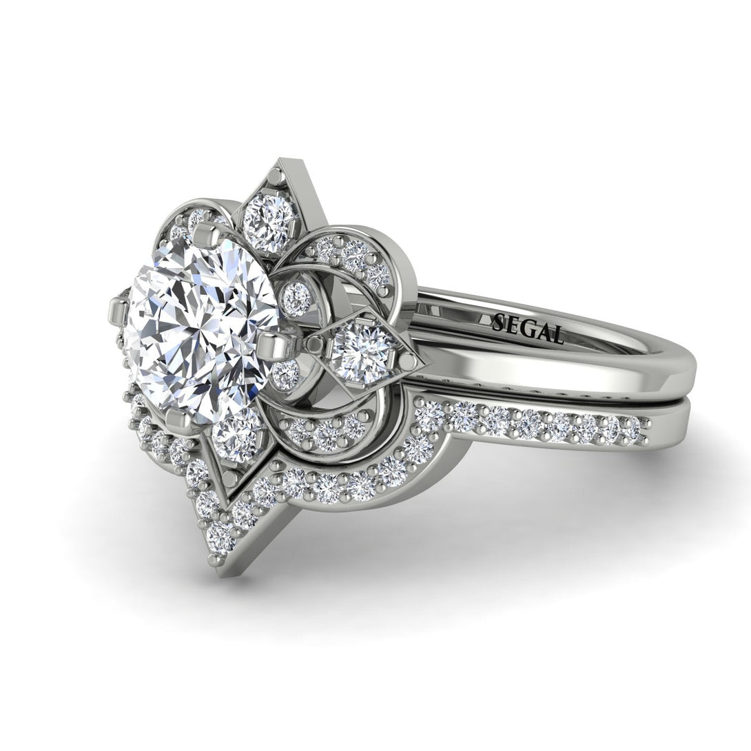 Unique Bloom Halo Diamond Bridal Set - Amanda No. 3