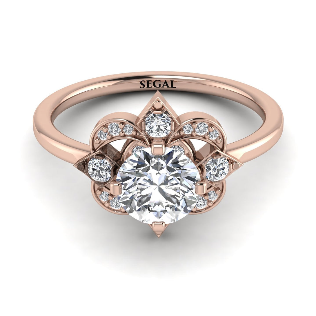 Unique Bloom Halo Diamond Ring - Amanda No. 2