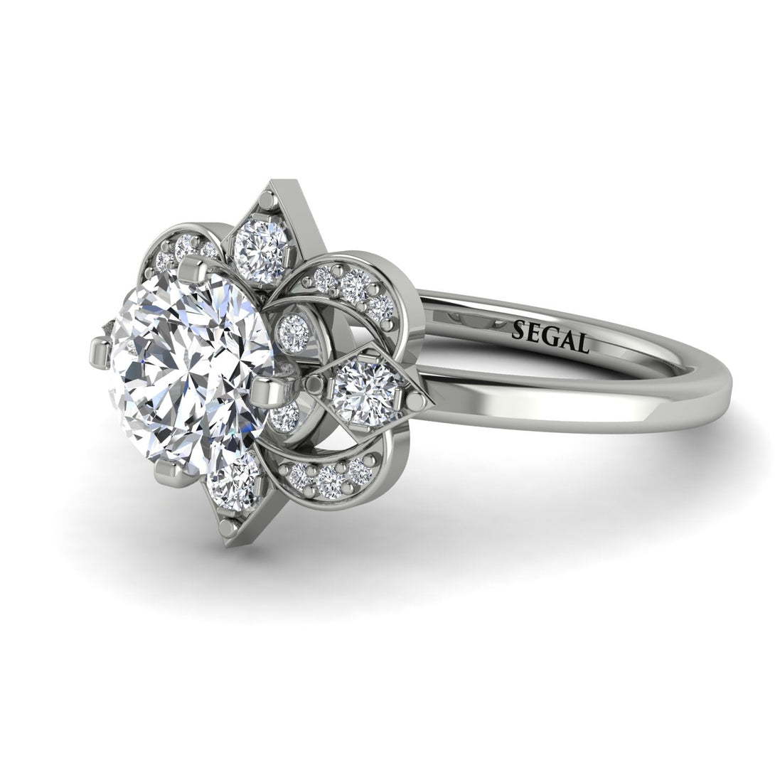 Unique Bloom Halo Diamond Ring - Amanda No. 3