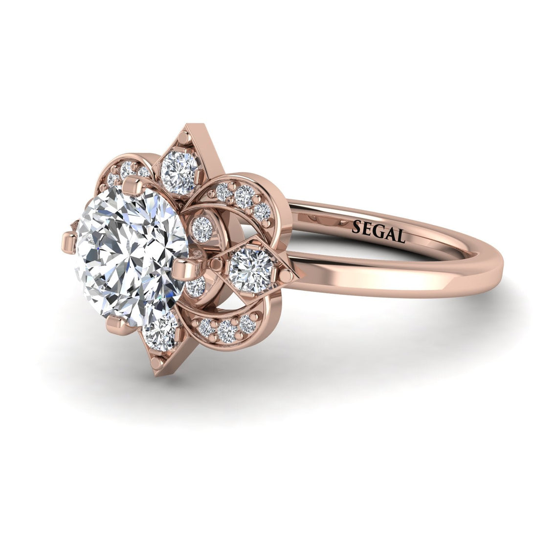 Unique Bloom Halo Diamond Ring - Amanda No. 2