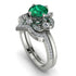 Unique Bloom Halo Emerald Bridal Set - Amanda No. 6