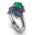 Unique Bloom Halo Emerald Bridal Set - Amanda No. 66 image 1
