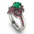 Unique Bloom Halo Emerald Bridal Set - Amanda No. 51