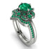 Unique Bloom Halo Emerald Bridal Set - Amanda No. 21 image 1