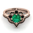 Unique Bloom Halo Emerald Bridal Set - Amanda No. 35
