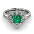 Unique Bloom Halo Emerald Bridal Set - Amanda No. 6