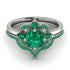 Unique Bloom Halo Emerald Bridal Set - Amanda No. 21