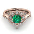 Unique Bloom Halo Emerald Bridal Set - Amanda No. 5