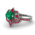 Unique Bloom Halo Emerald Bridal Set - Amanda No. 51