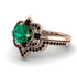 Unique Bloom Halo Emerald Bridal Set - Amanda No. 35 image 3