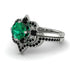 Unique Bloom Halo Emerald Bridal Set - Amanda No. 36