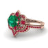 Unique Bloom Halo Emerald Bridal Set - Amanda No. 50