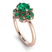Unique Bloom Halo Emerald Ring - Amanda No. 20 image 1