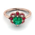 Unique Bloom Halo Emerald Ring - Amanda No. 50 image 2