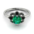 Unique Bloom Halo Emerald Ring - Amanda No. 36