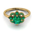 Unique Bloom Halo Emerald Ring - Amanda No. 19 image 2