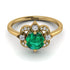 Unique Bloom Halo Emerald Ring - Amanda No. 4