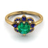 Unique Bloom Halo Emerald Ring - Amanda No. 64 image 2