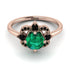 Unique Bloom Halo Emerald Ring - Amanda No. 35 image 2