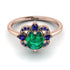 Unique Bloom Halo Emerald Ring - Amanda No. 65 image 2