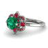 Unique Bloom Halo Emerald Ring - Amanda No. 51 image 3