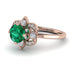 Unique Bloom Halo Emerald Ring - Amanda No. 5
