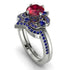 Unique Bloom Halo Ruby Bridal Set - Amanda No. 72 image 1