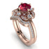 Unique Bloom Halo Ruby Bridal Set - Amanda No. 11 image 1