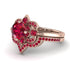 Unique Bloom Halo Ruby Bridal Set - Amanda No. 56