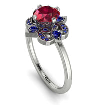Unique Bloom Halo Ruby Ring - Amanda No. 72 image 1