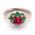 Unique Bloom Halo Ruby Ring - Amanda No. 26