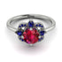 Unique Bloom Halo Ruby Ring - Amanda No. 72