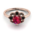 Unique Bloom Halo Ruby Ring - Amanda No. 41