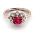 Unique Bloom Halo Ruby Ring - Amanda No. 11 image 2