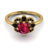 Unique Bloom Halo Ruby Ring - Amanda No. 40 image 2